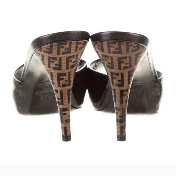 Fendi Zucca Patent Leather Mules Size 36 - Picture 2 of 3